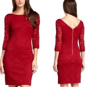 Laundry by Shelli Segal Red Lace Dress (Size 4)